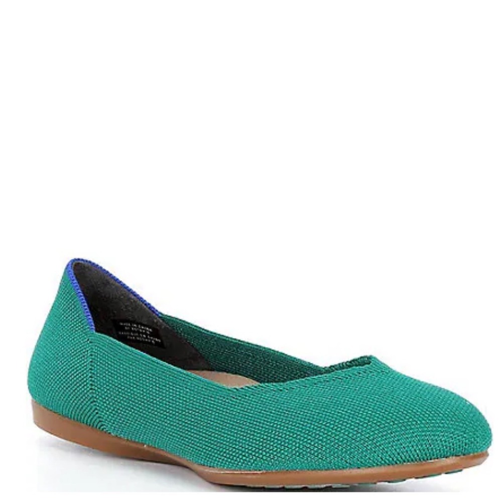 Rothys The Point Mojito Metallic Pointed Toe Knit Flats Women's Size 8.5